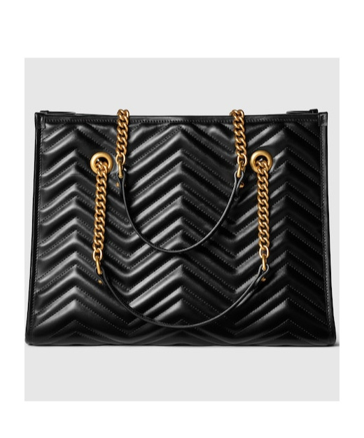 Gucci Gg Marmont Medium Todd Shoulder Bag In Black
