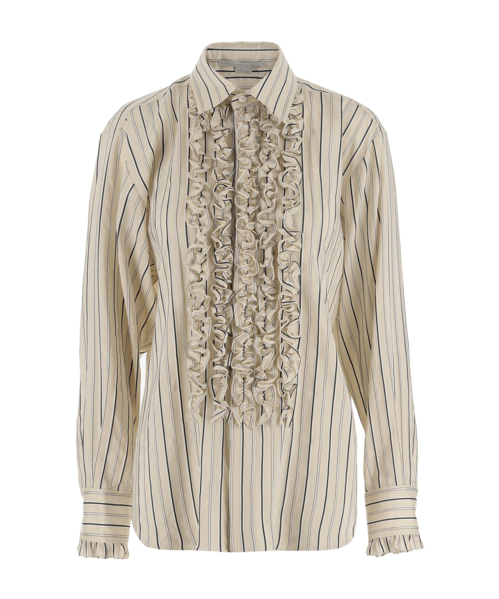 Stella Mccartney Stella Mc Cartney Silk Blend Shirt With Ruffles In Nude