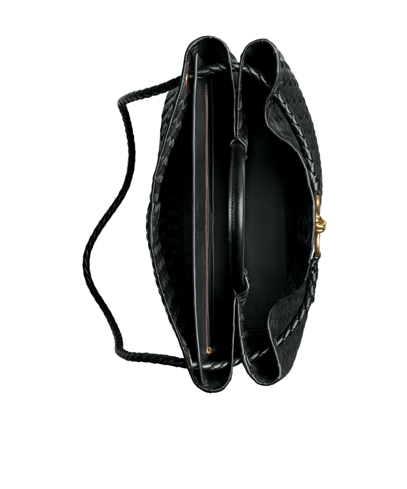 Bottega Veneta Andiamo Large Fondant-coloured Bag In Black