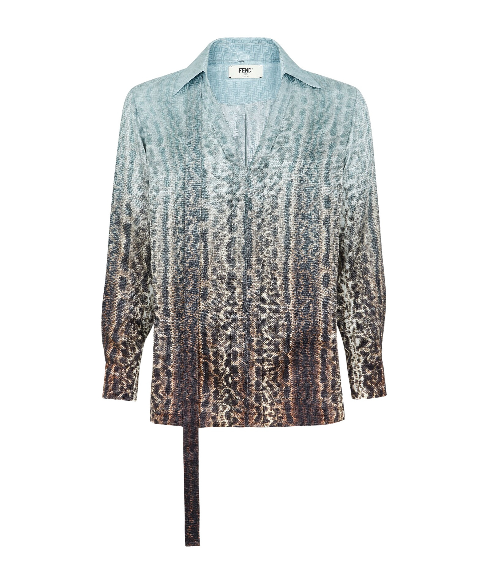 Fendi Print Silk Shirt In Multicolor