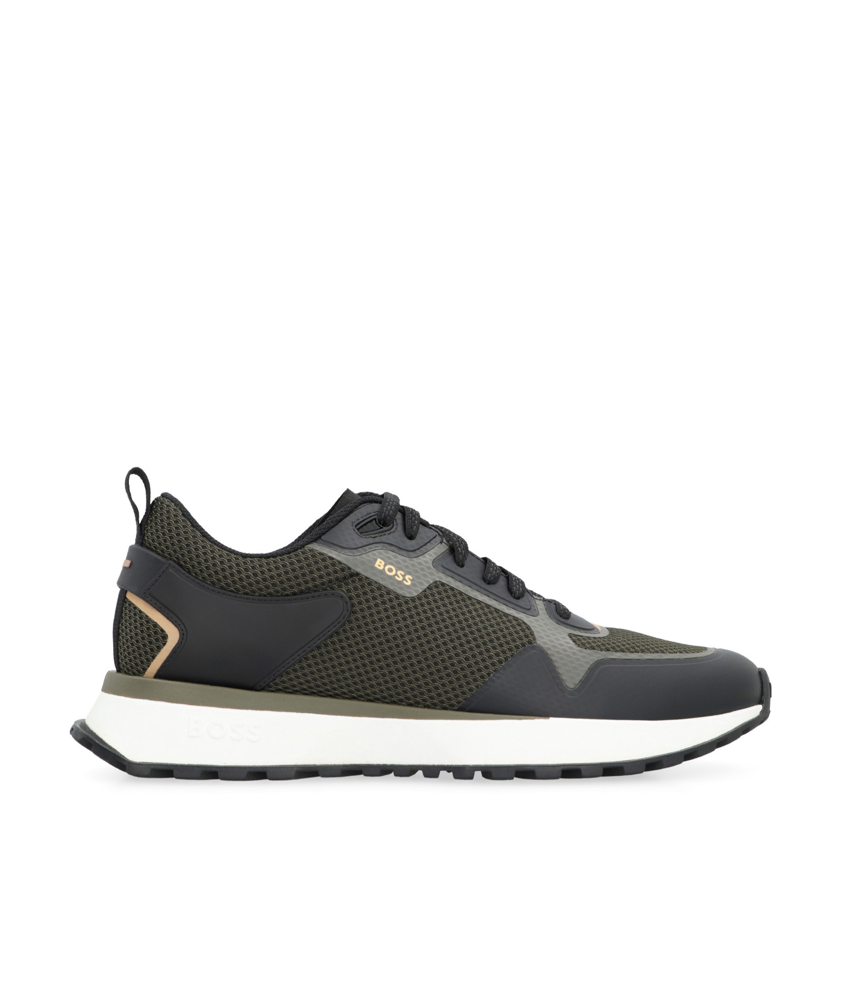 Shop Hugo Boss Logo-print Panelled Sneakers In Black