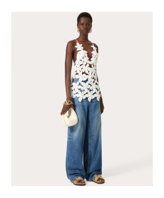 Valentino Wide- Leg Jeans In Blue