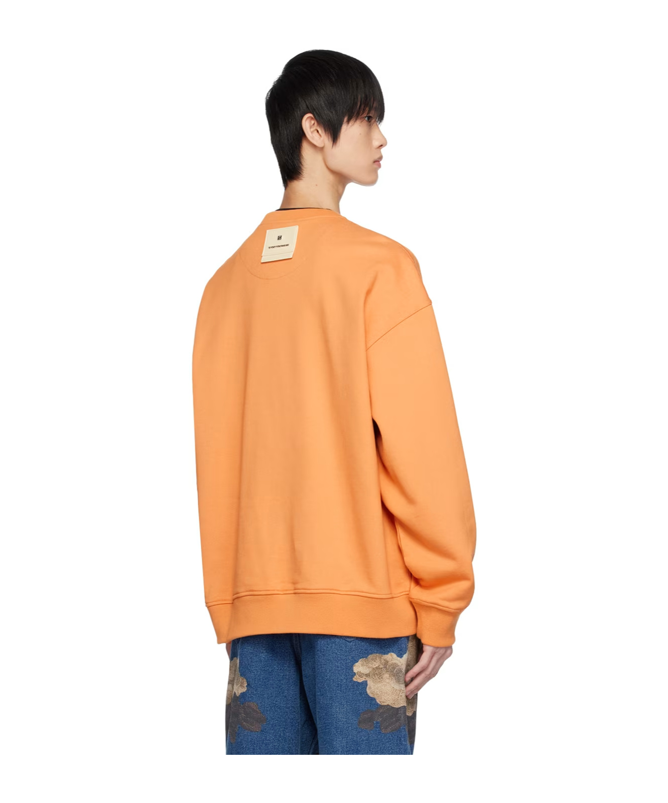 Wooyoungmi Round Collar Long Sleeve Sweater In Orange