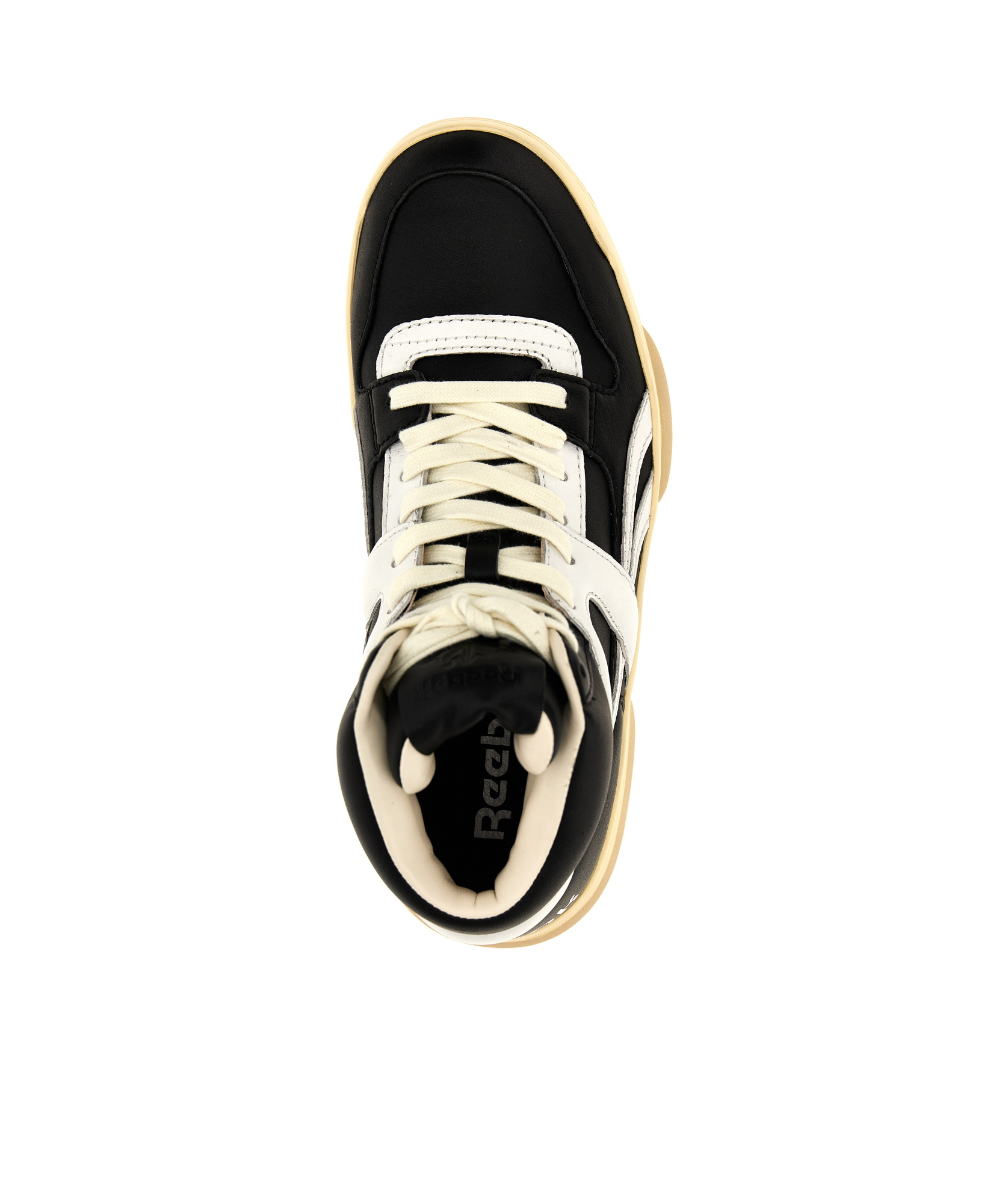 Reebok High-top Sneakers With Contrasting Panels And Rubber Sole In Black