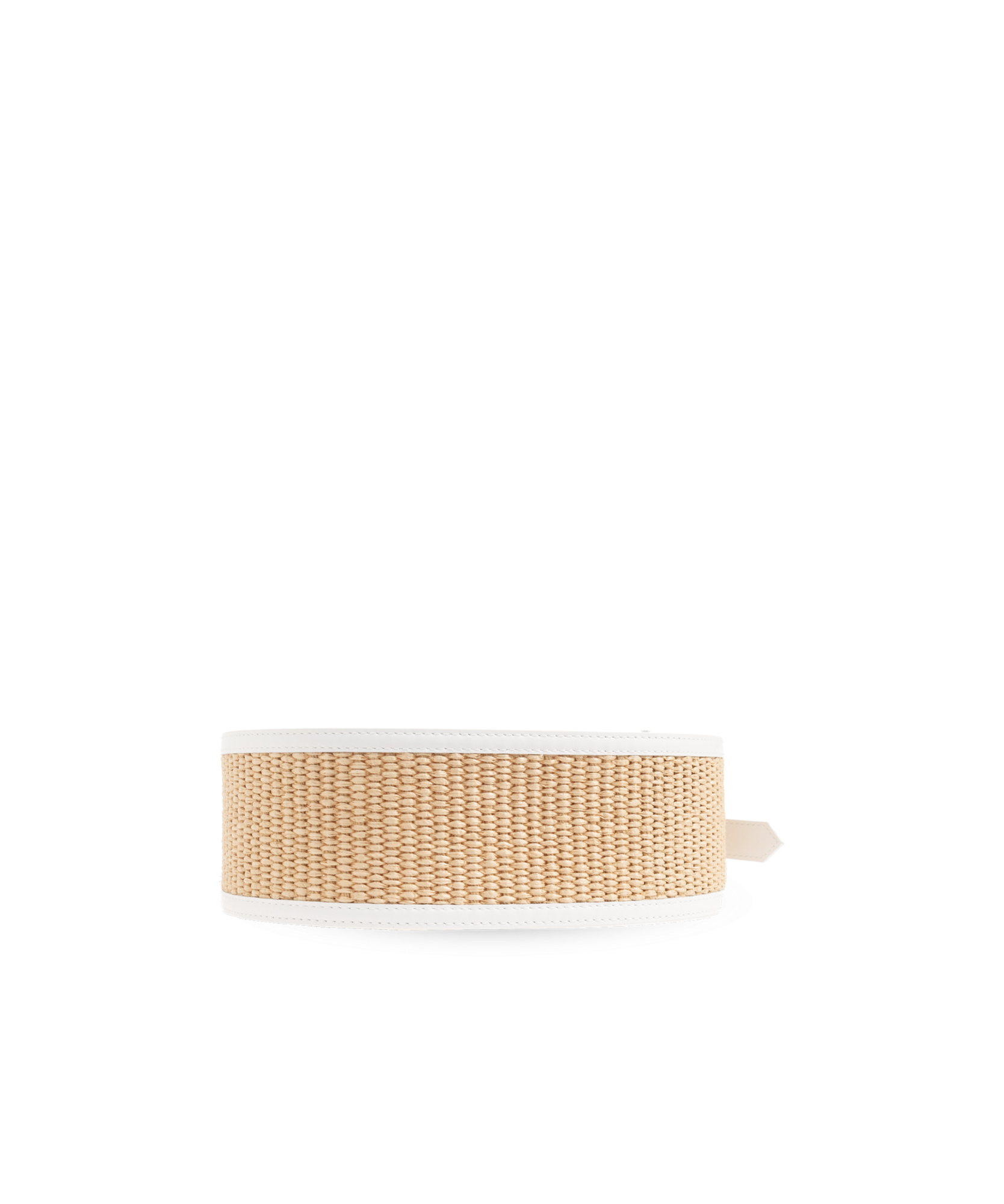 Shop Marni Leather-trim Raffia Wide Belt In White