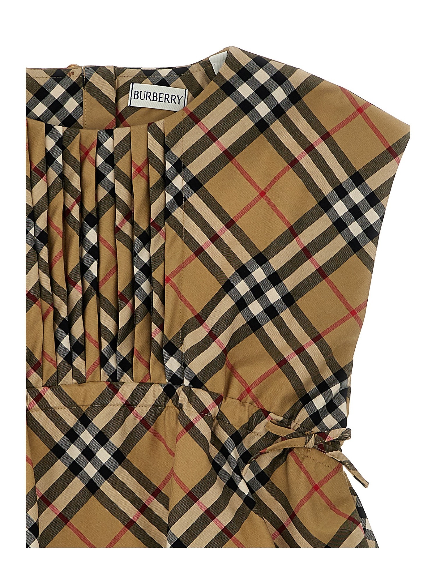 Burberry Vintage Check Pintuck Blouse In Brown