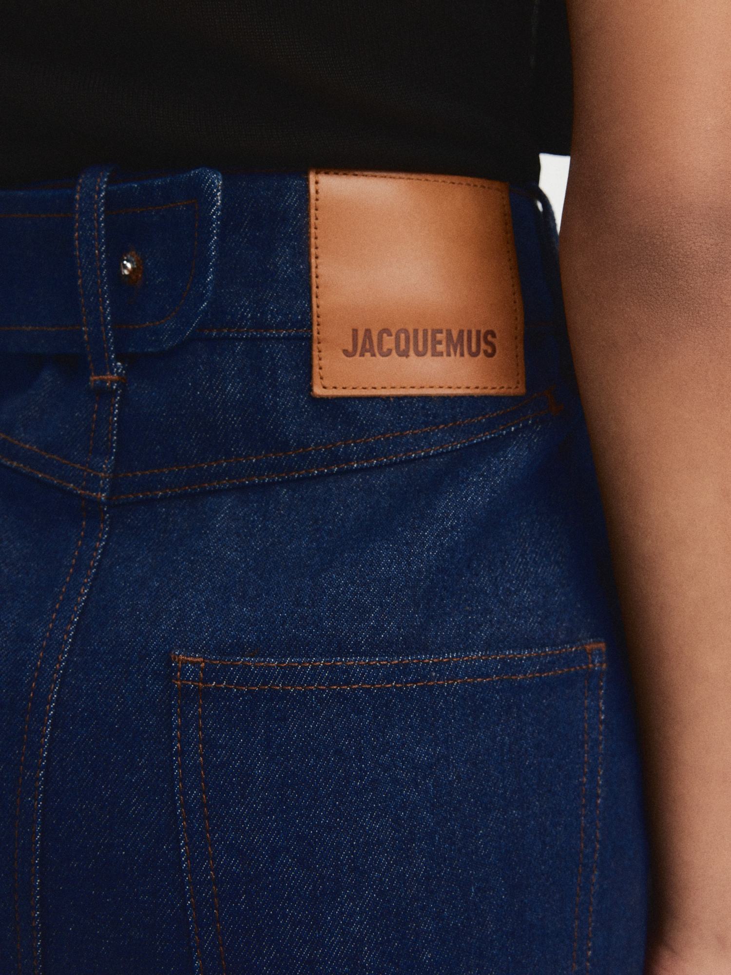 Jacquemus Logo Pencil Skirt In Blue