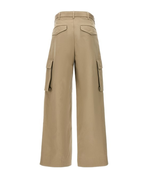 Sacai Gabardine Cargo Pants In Nude