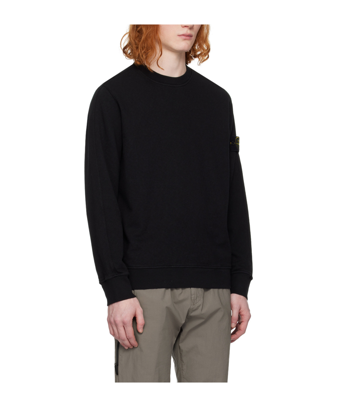 Shop Stone Island Compass-badge Cotton Sweatshirt In Black