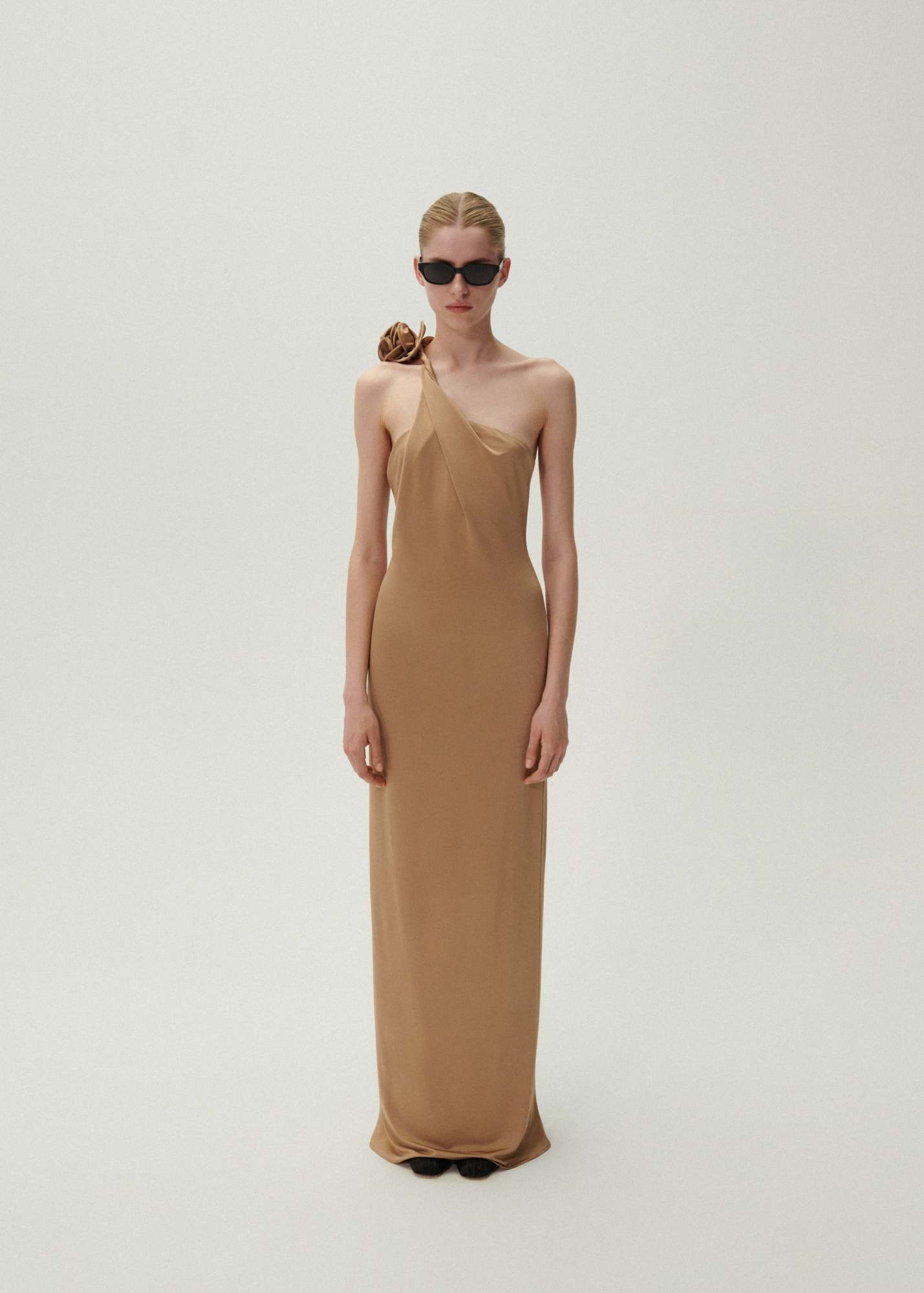Magda Butrym Rose Decal Dress In Brown