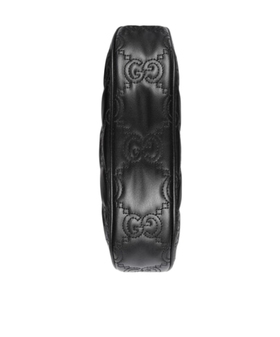 Gucci Gg Matelassé Half-moon Shaped Bag In Black