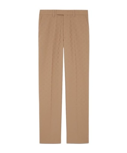 Gucci Cotton Gabardine Tailored Pants In Brown