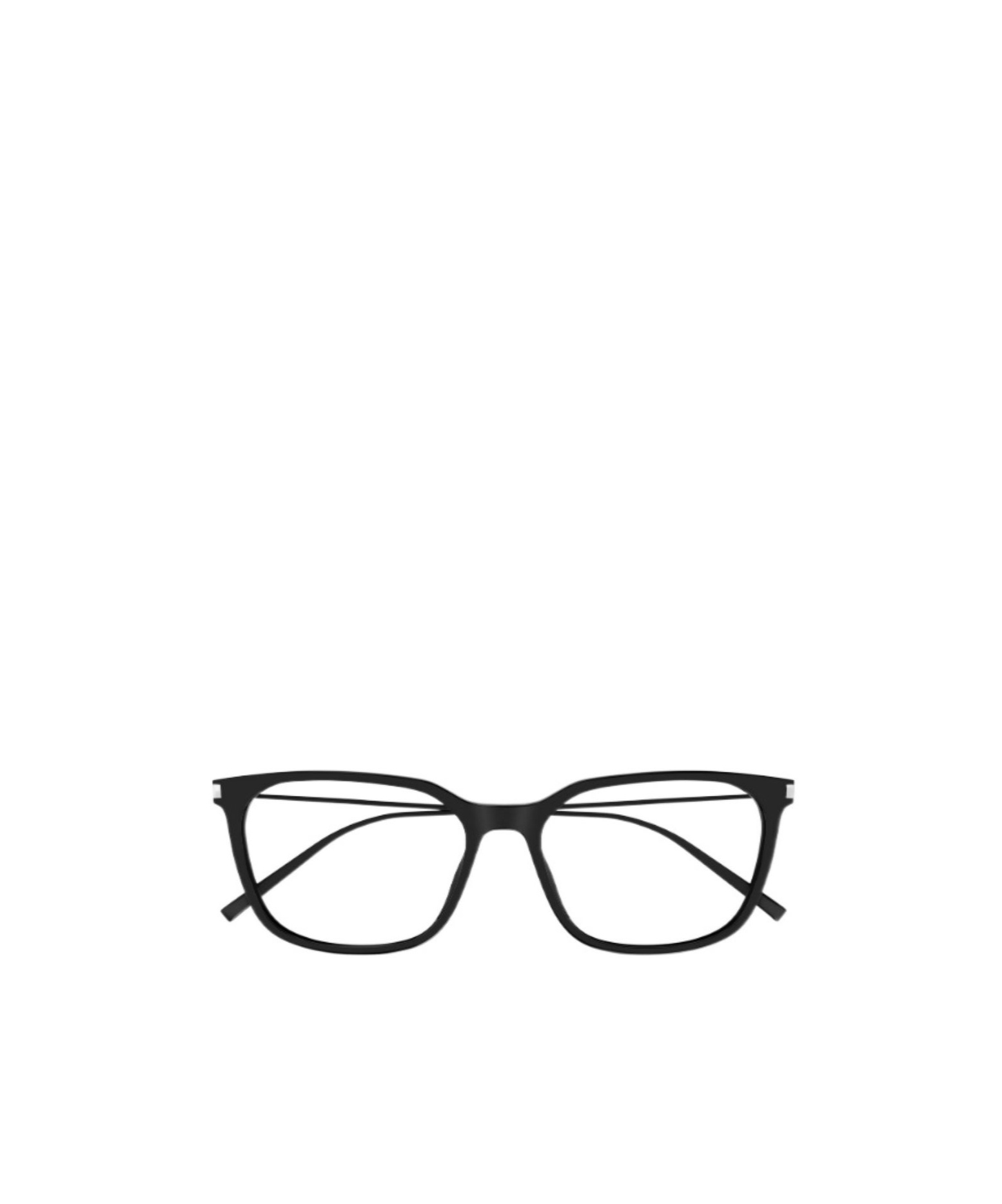 Saint Laurent Logo-print Square-frame Glasses In Black