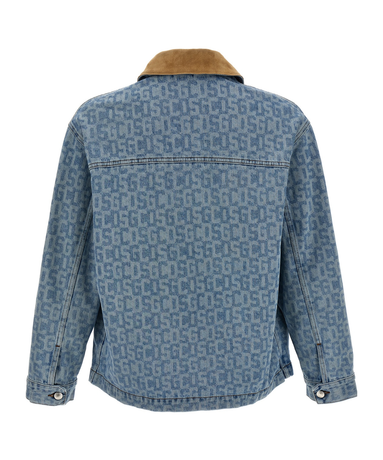 Gcds Monogram Denim Harrington Jacket In Gray