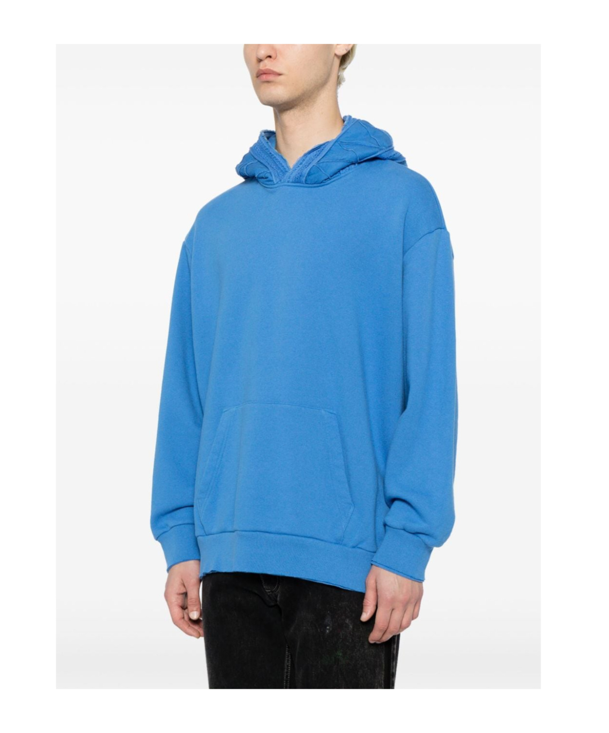 Undercover Embroidered-trim Cotton Hoodie In Blue