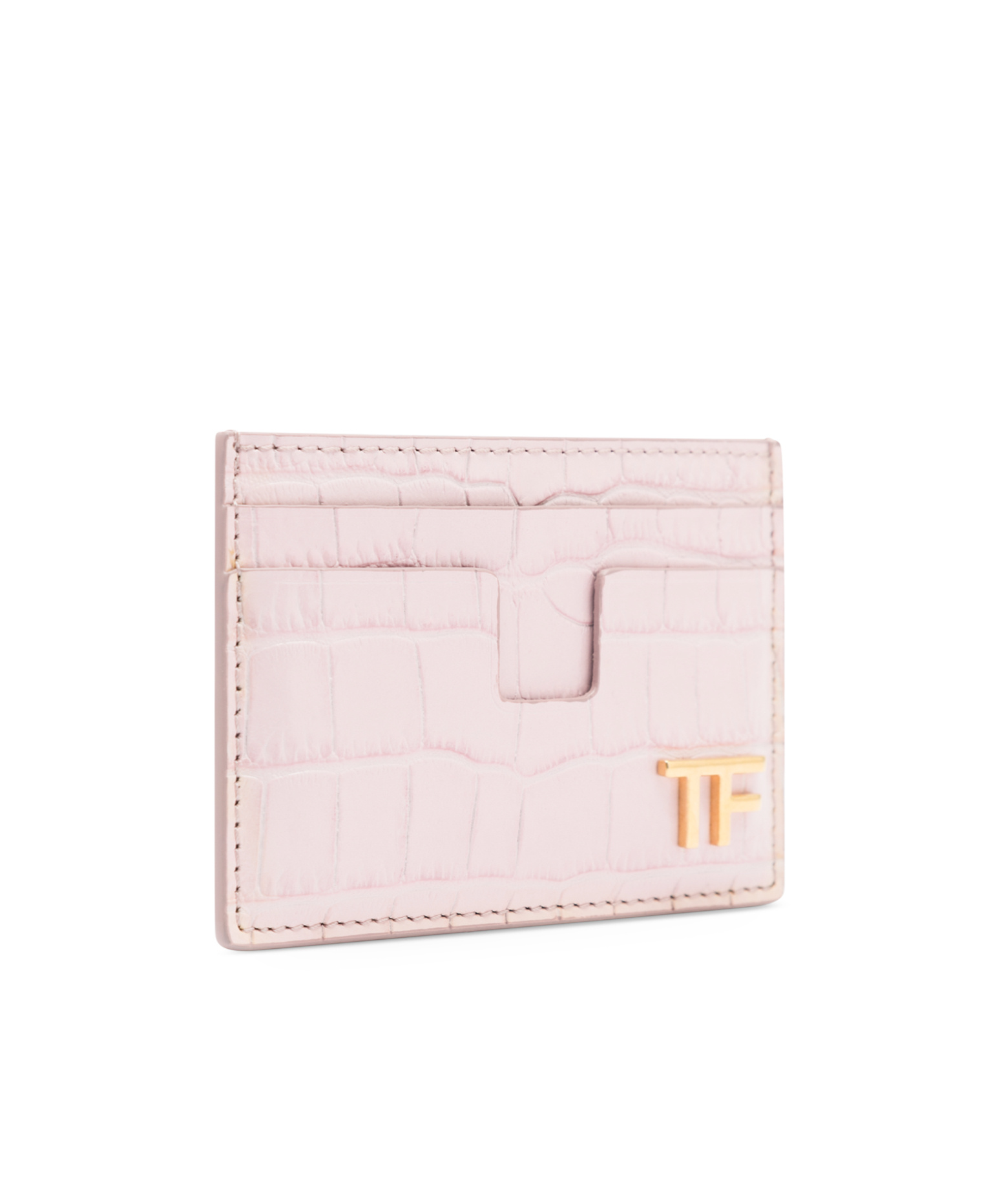 Shop Tom Ford Logo-lettering Leather Cardholder In Pink