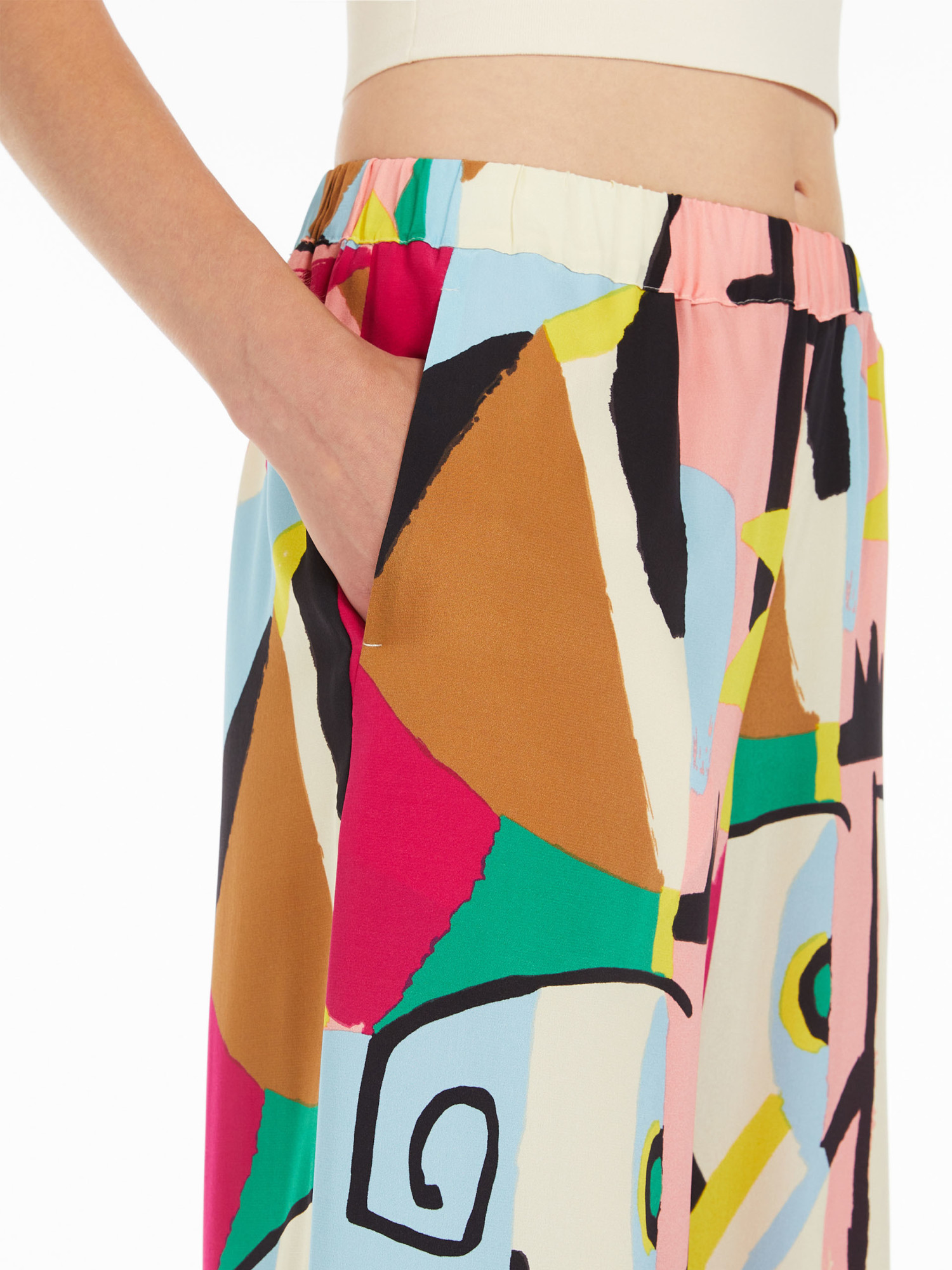 WEEKEND MAX MARA PATTERN PRINTED CASUAL PANTS