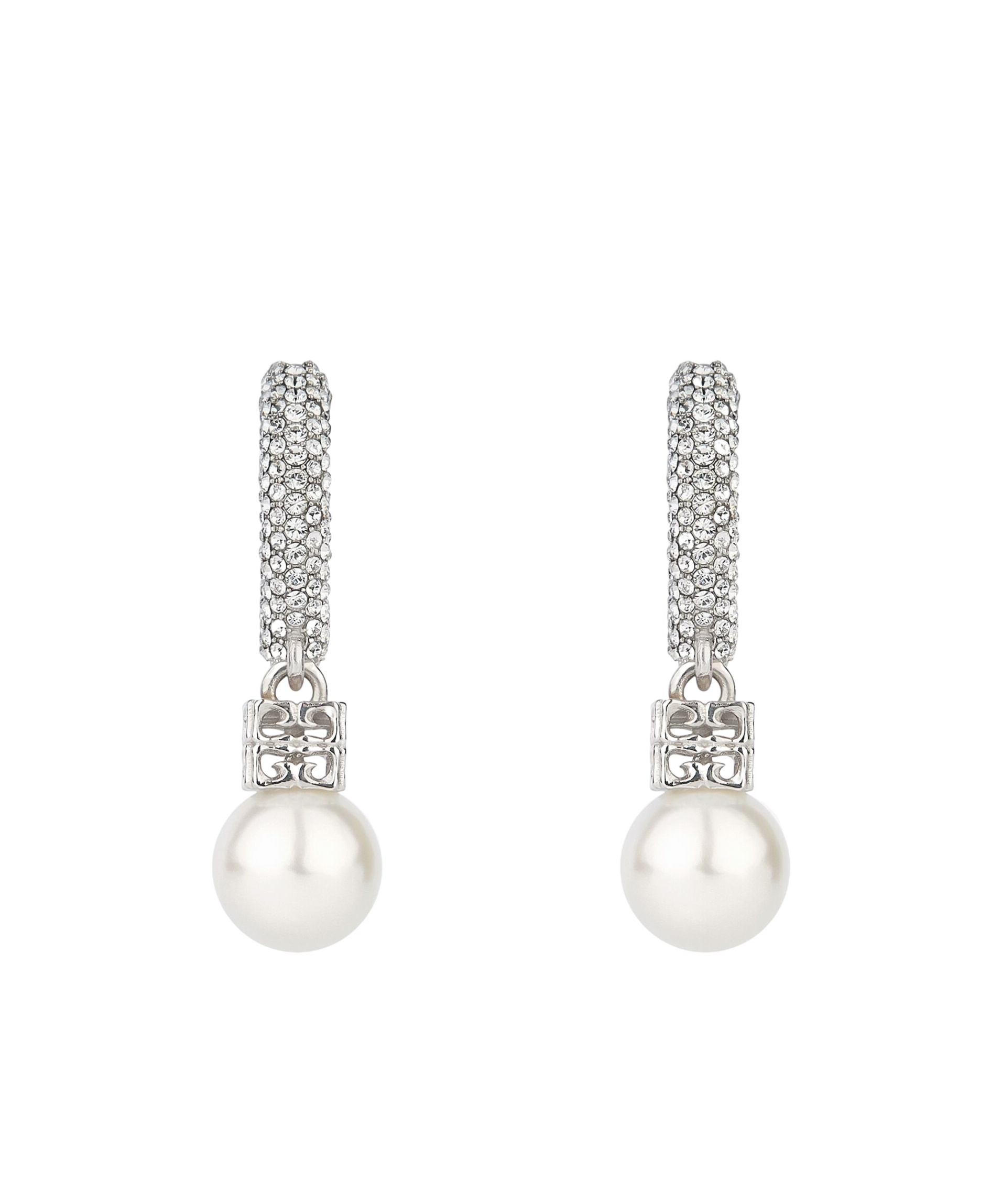 Givenchy Crystal Pearl Earrings In White