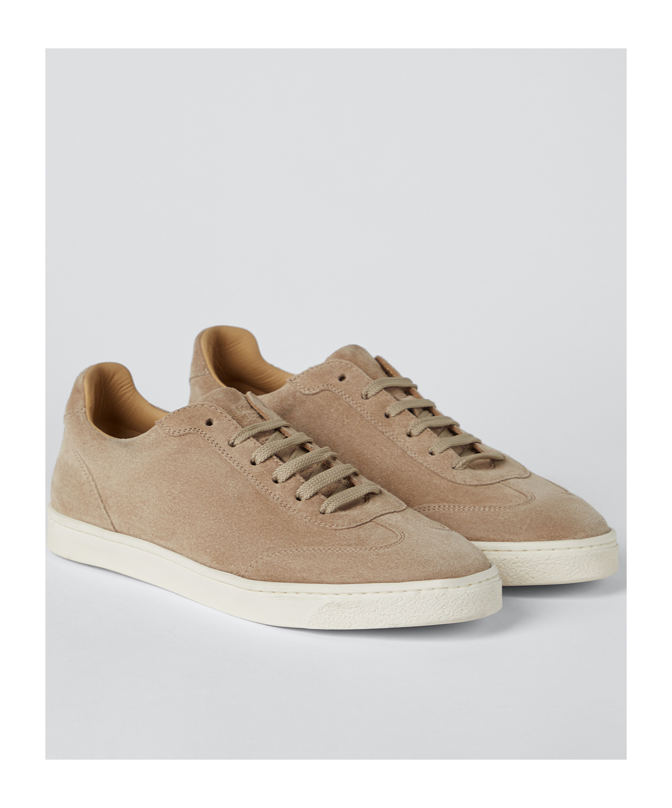 Brunello Cucinelli Suede Low-top Sneakers In Nude