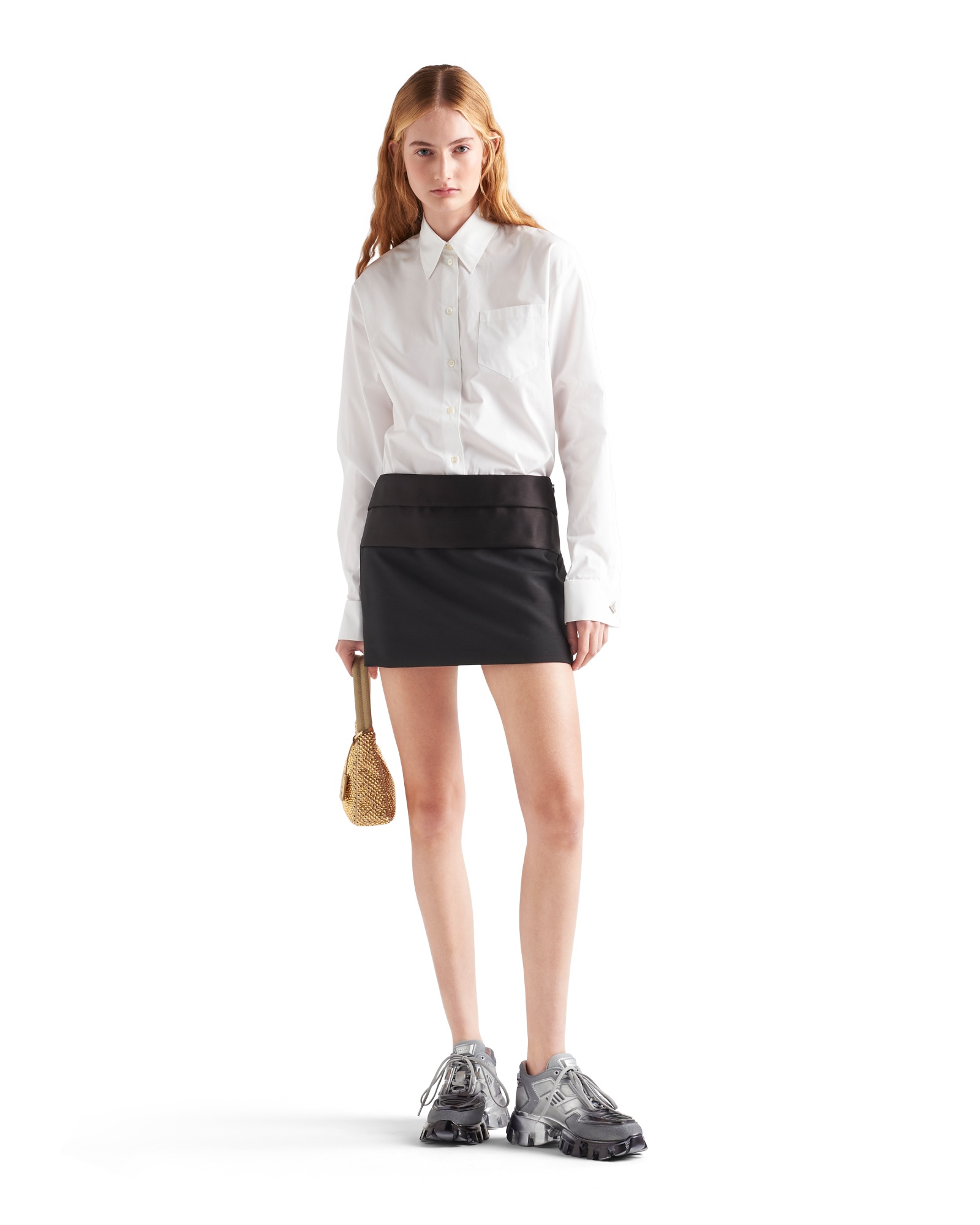 Prada Chest-pocket Button-down Shirt In White