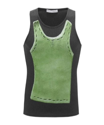 Jw Anderson Clay Trompe L'oeil-print Top In Green