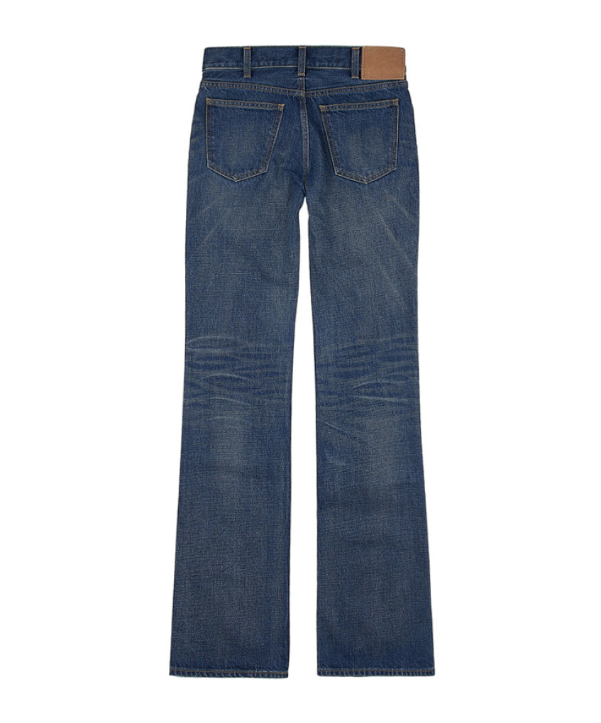Celine Low Waist Horn Jeans In Blue