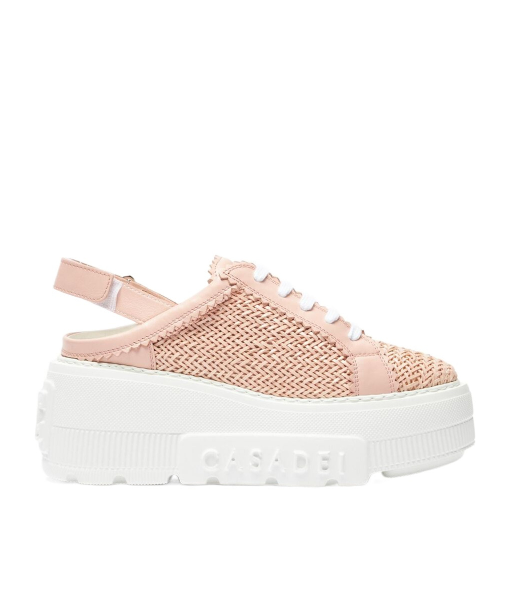Casadei Hanoi Slingback Leather Sneakers In White