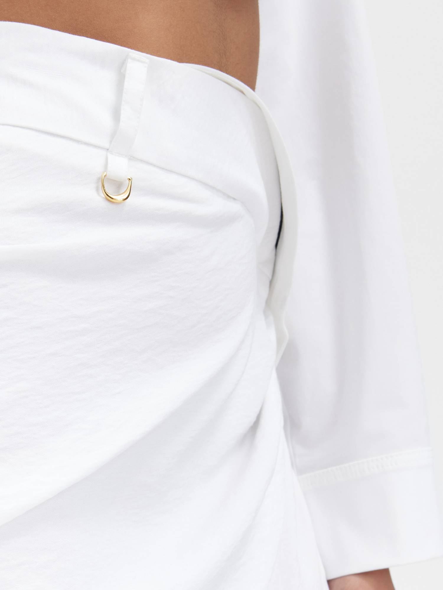 Jacquemus La Jupe Saudade Asymmetric Skirt In White