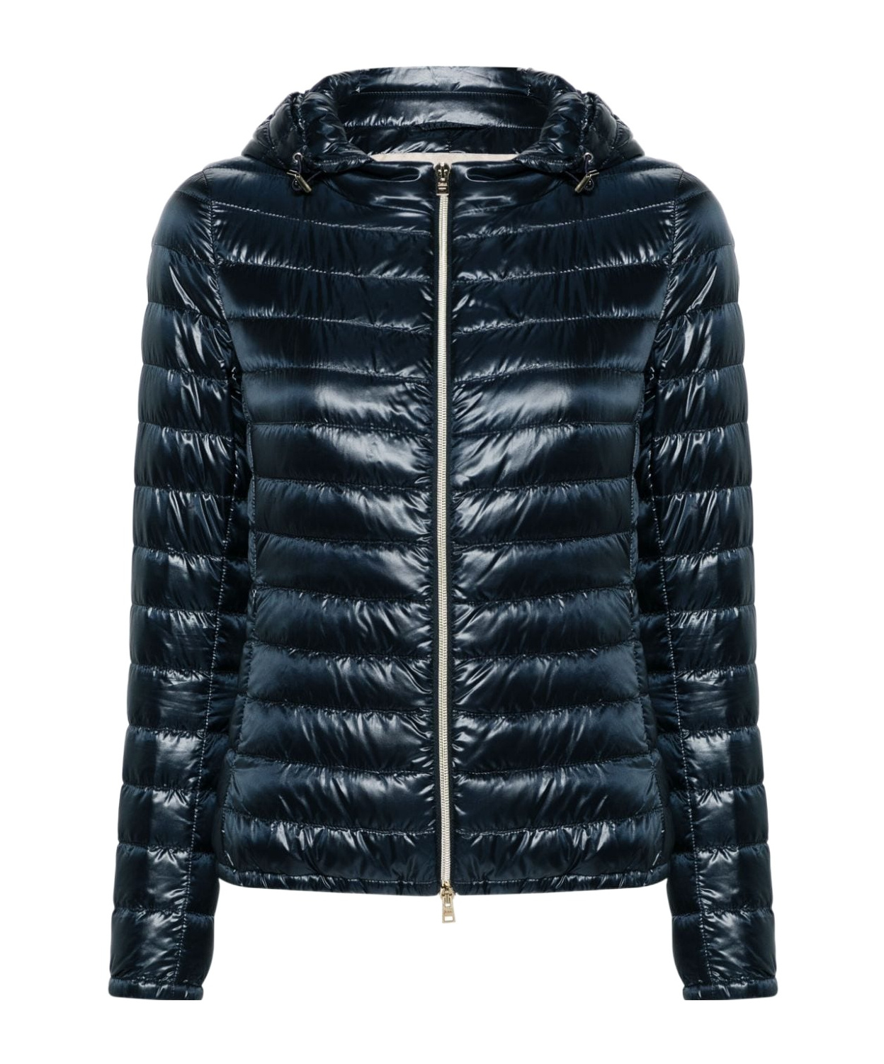 Herno Short Quilted Down Jacket With Detachable Hood In Black