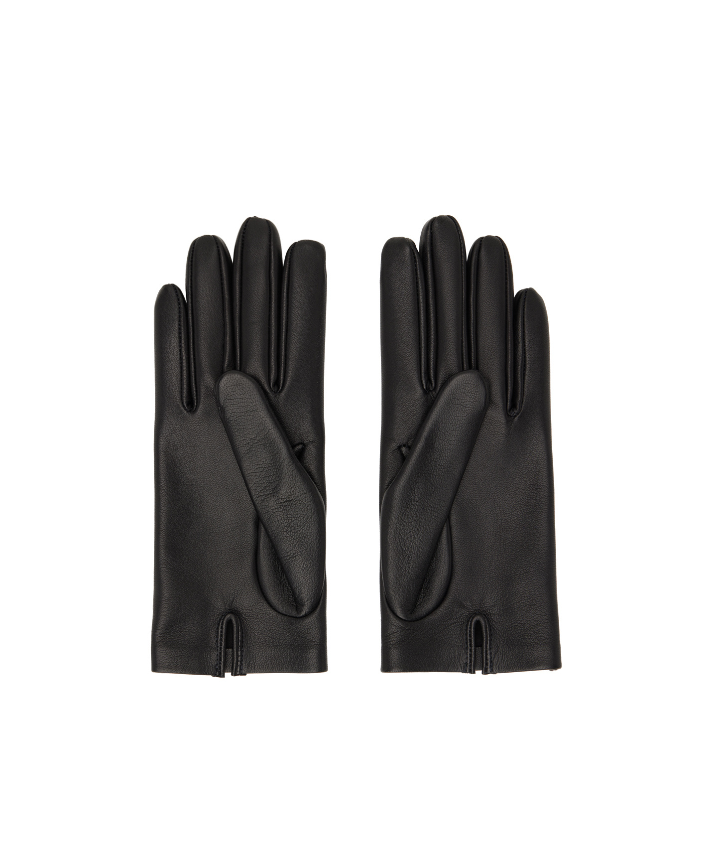 The Row Lorella Leather Gloves In Black