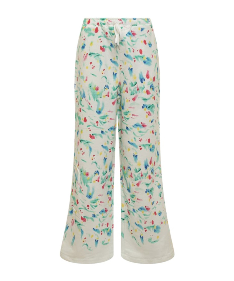 Marni Logo Patch Motif Printed Pants In Nude