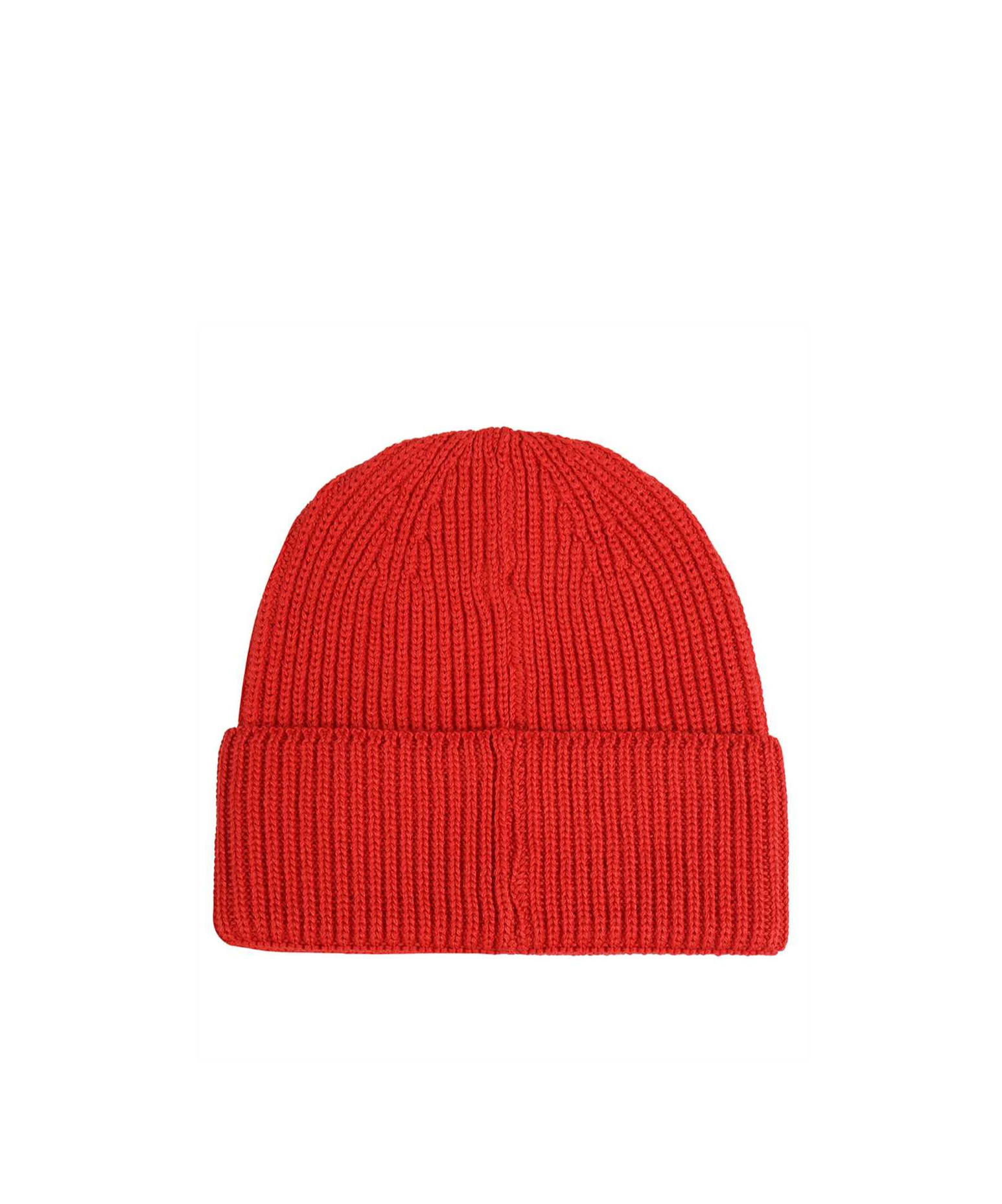 Msgm Logo-embroidered Knitted Beanie In Red