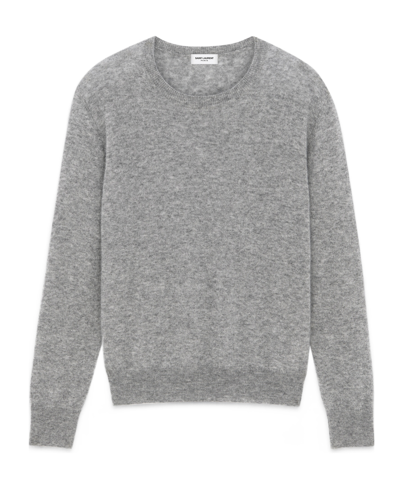 Saint Laurent Fine-knit Crew-neck Jumper In Gray