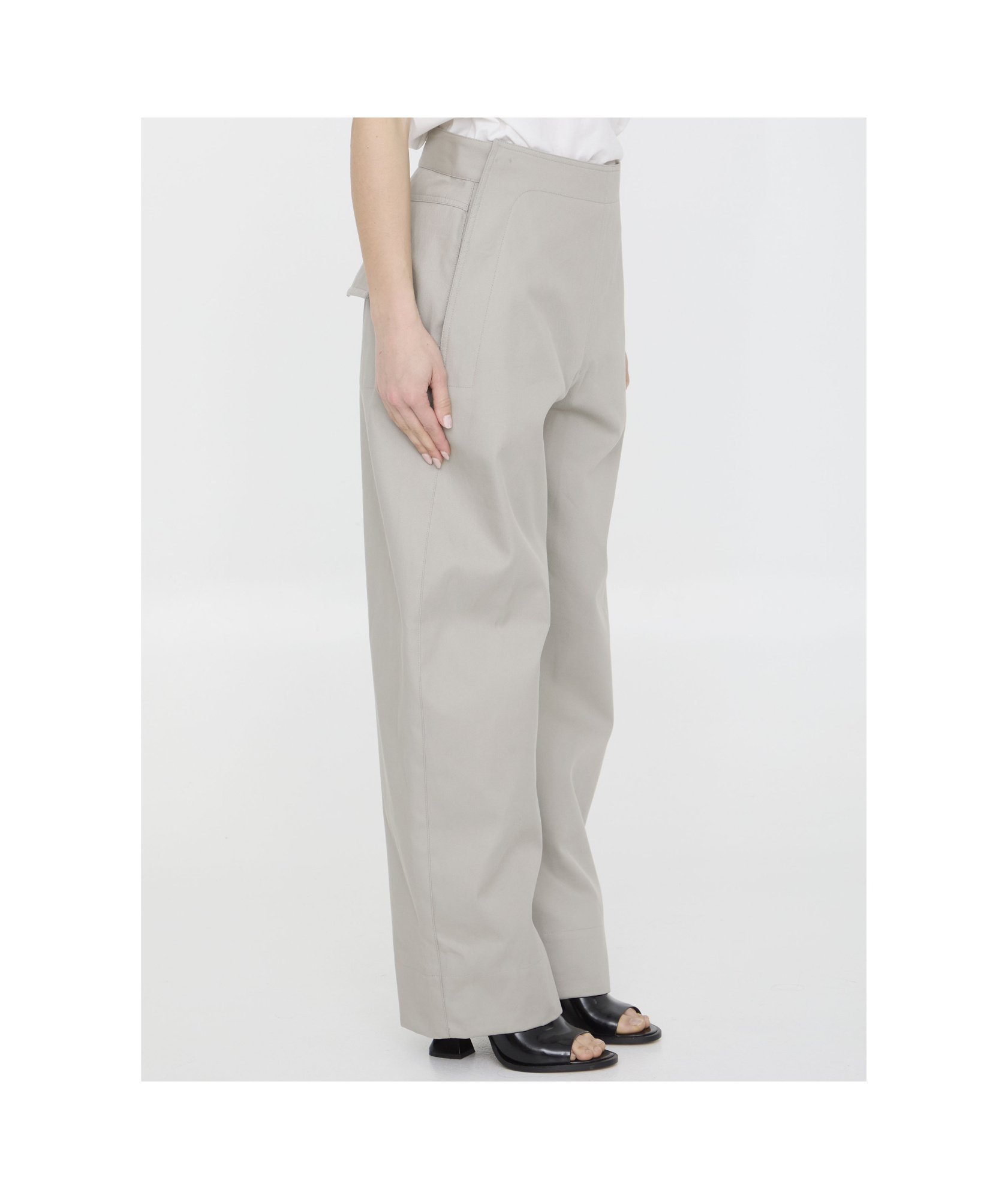 BOTTEGA VENETA SAILOR MID-RISE WIDE-LEG TROUSERS