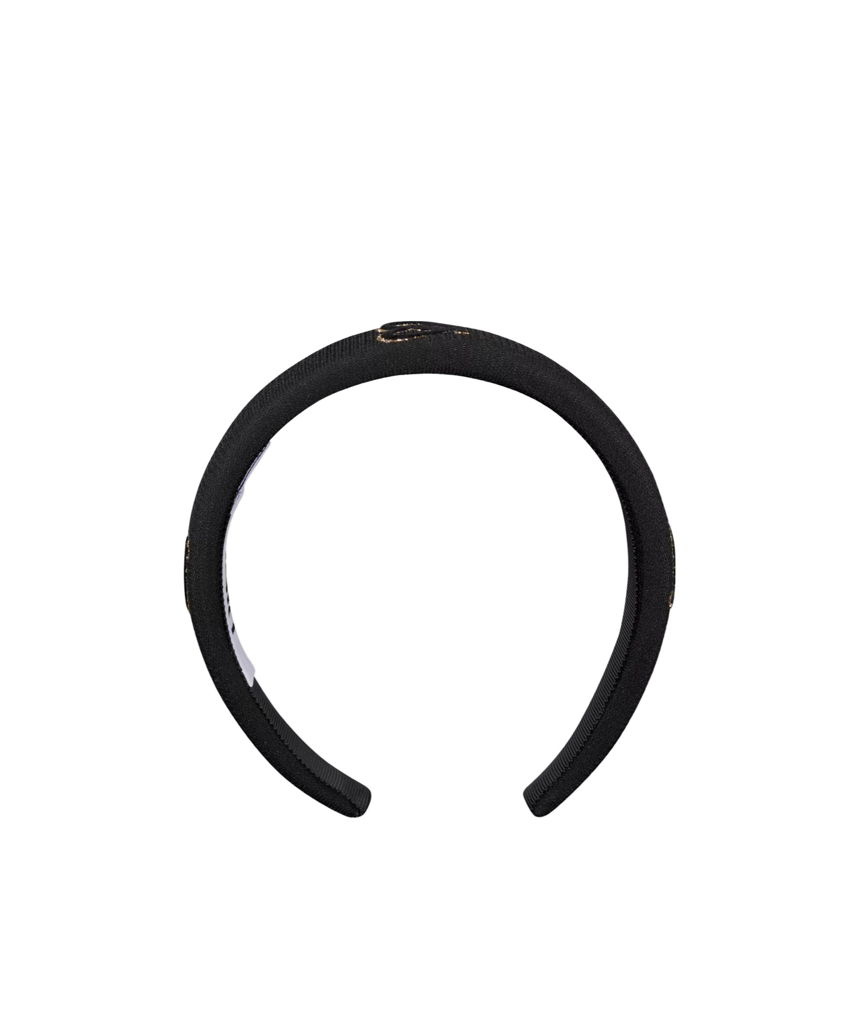 Dior Cd Heart Pattern Hairband In Black