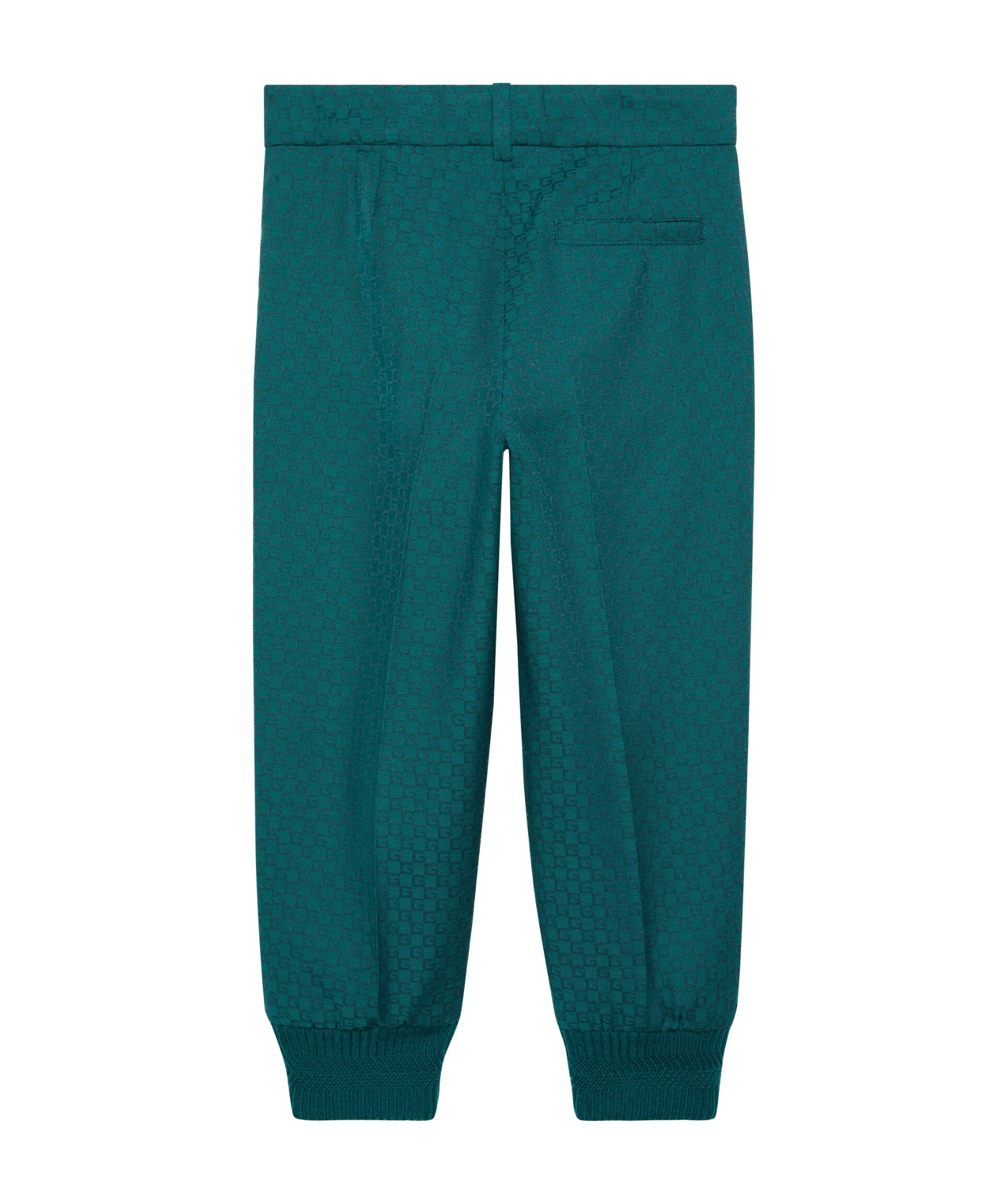 Gucci Pantalone Da Jogging In Lana Con G Quadro Mini In Blue