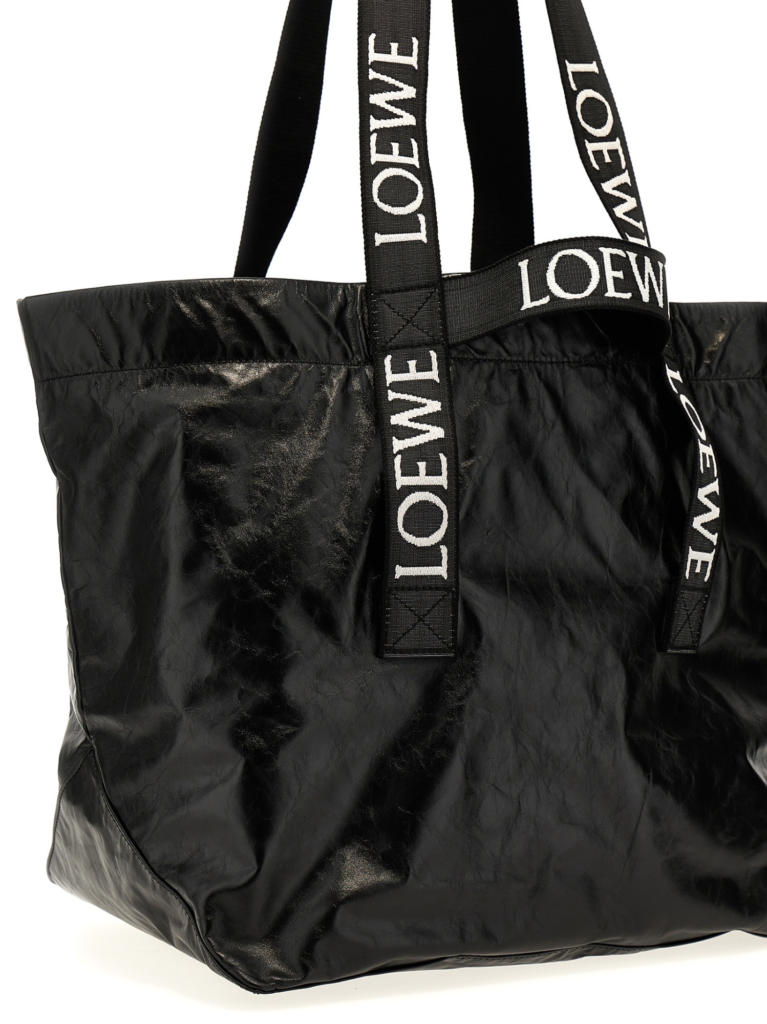 Loewe Anagram Cut-out Pocket In Classic Calfskin And Canvas In Black