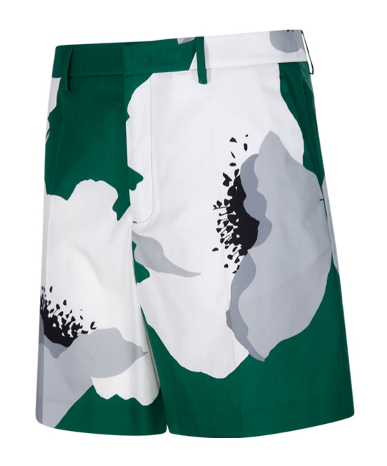 Valentino Garavani Printed Cotton Bermuda Shorts In White