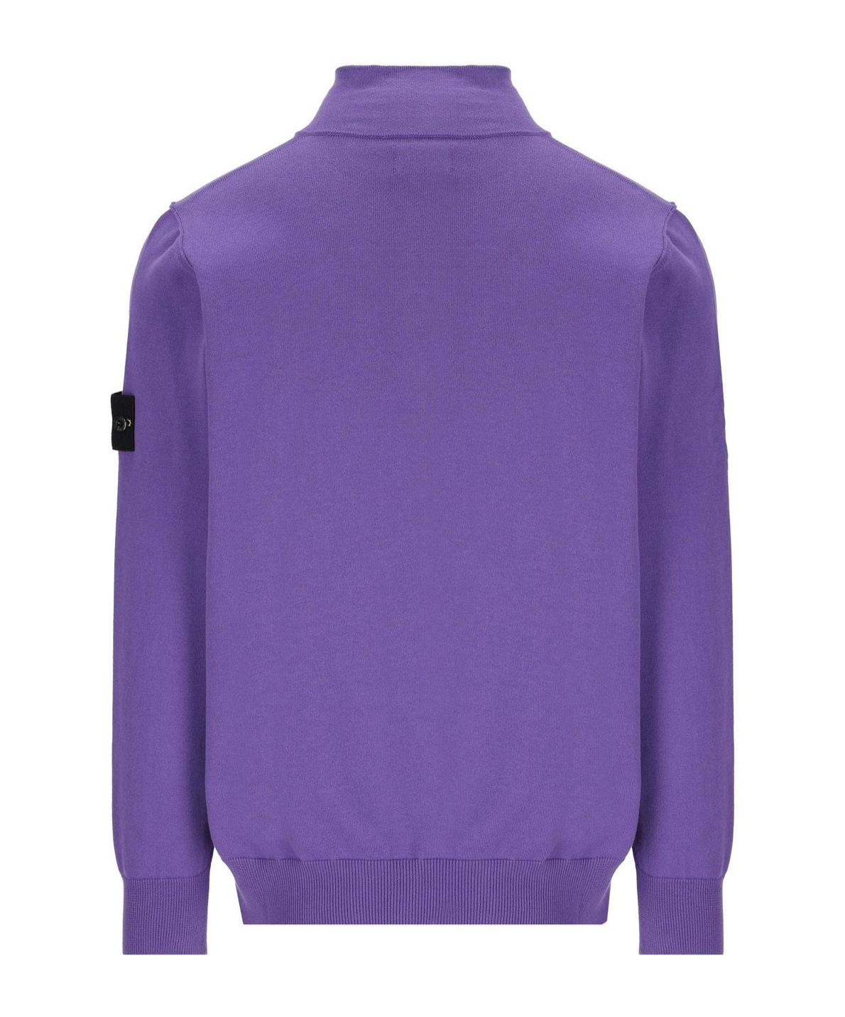 Stone Island Long-sleeved Zipper Sweater In Purple
