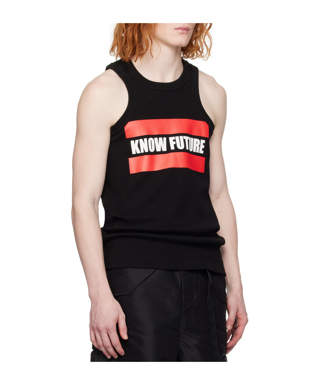 Sacai Pattern Printed Sleeveless Vest In Black