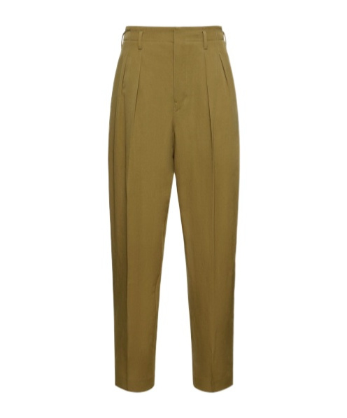 Lemaire Pleated Tapered Casual Pants In Green