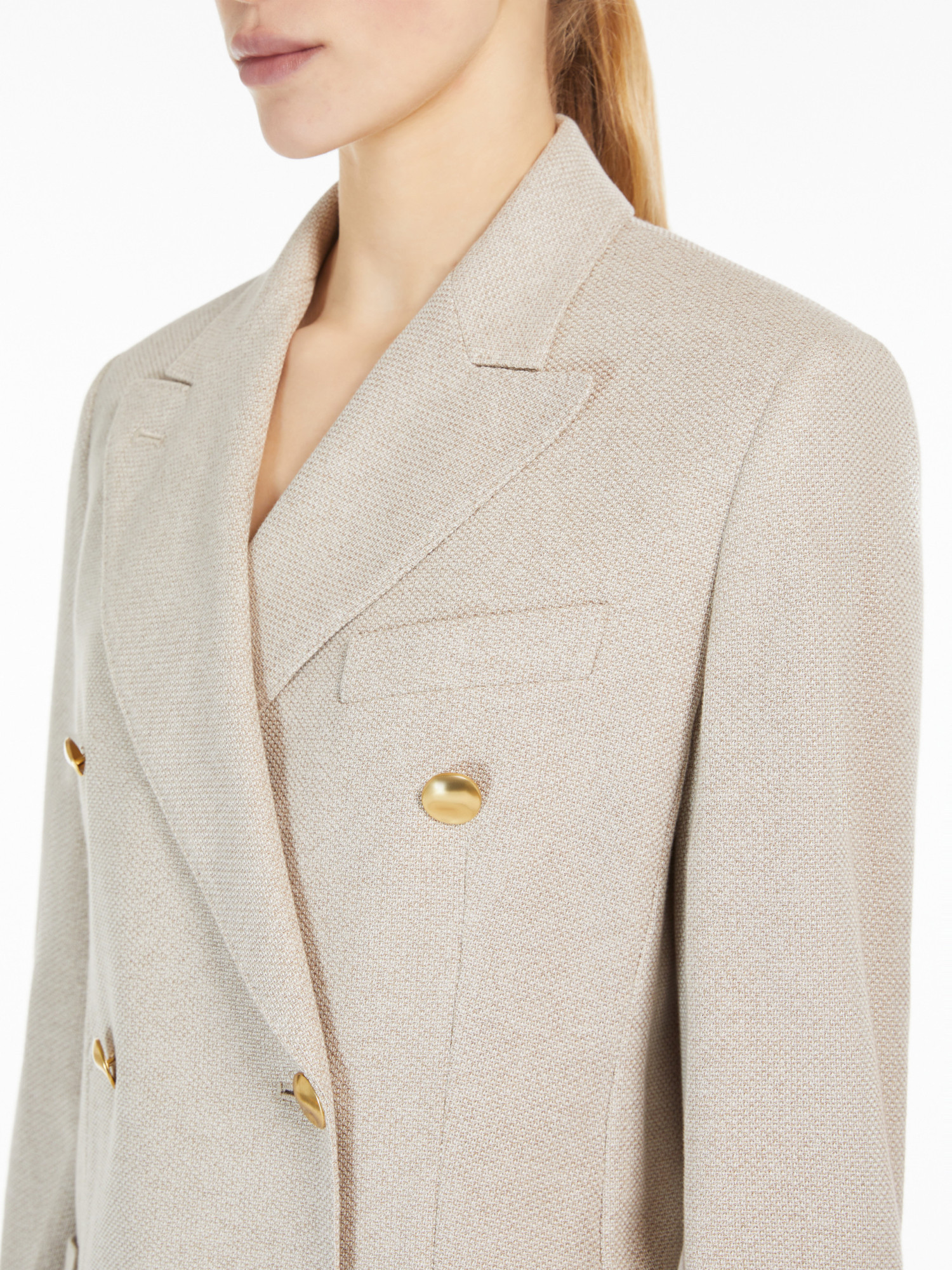 Max Mara Double-breasted Suit Jacket In White