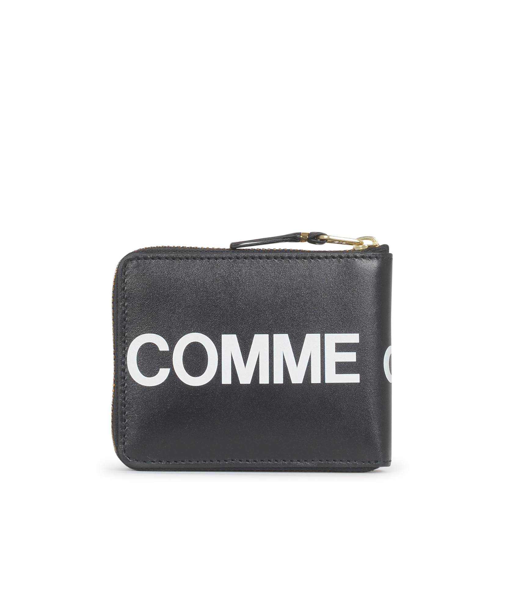 Comme Des Garçons Logo-print Zipped Bi-fold Wallet In Black