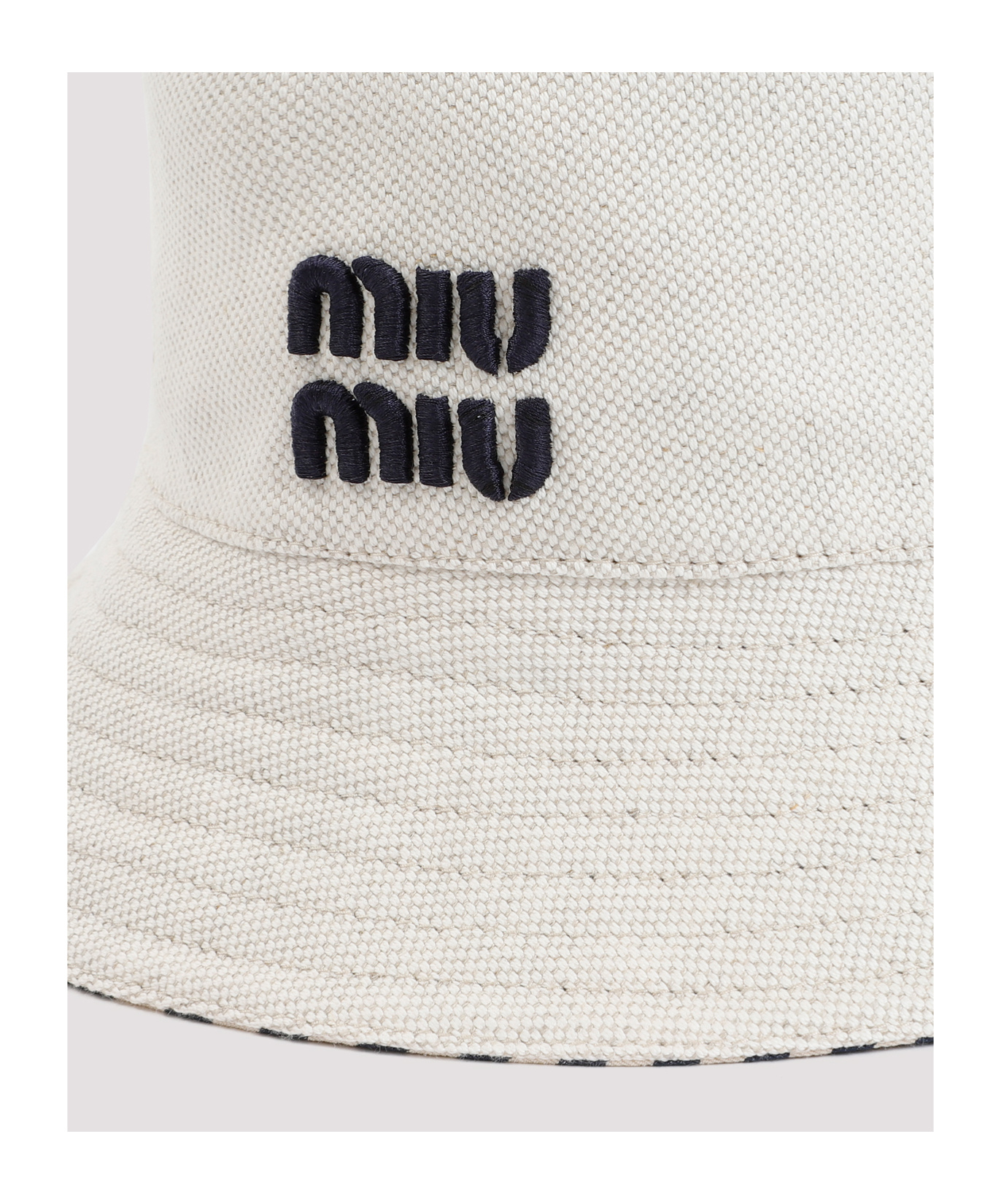 Miu Miu Reversible Hat With Pouch In Black