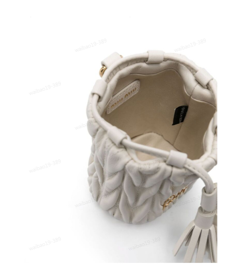 Miu Miu Mini Matelasse Quilted Shoulder Bag In White