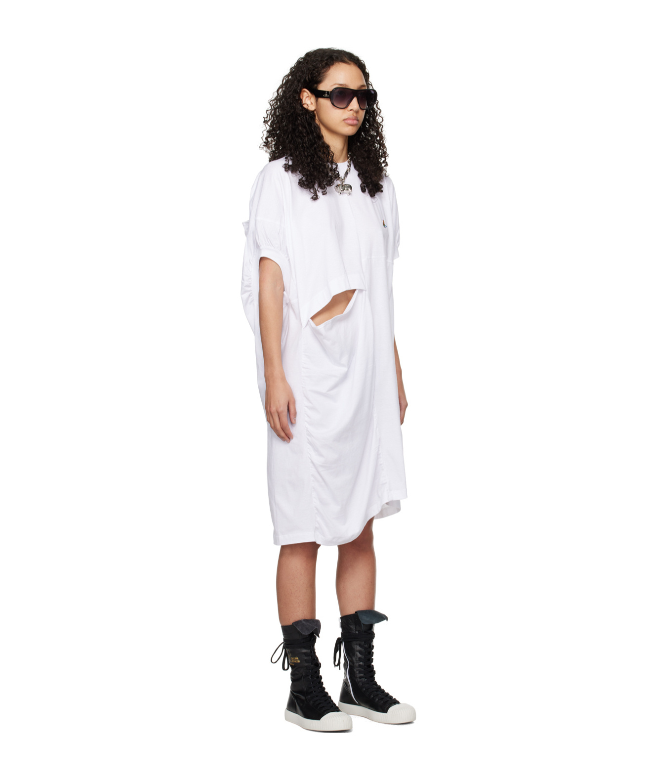 Vivienne Westwood White Dolly Midi Dress In White