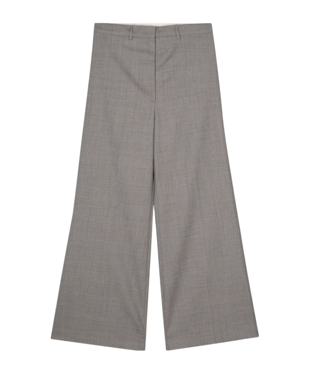 Low Classic Wide Wool Trouser In Gray