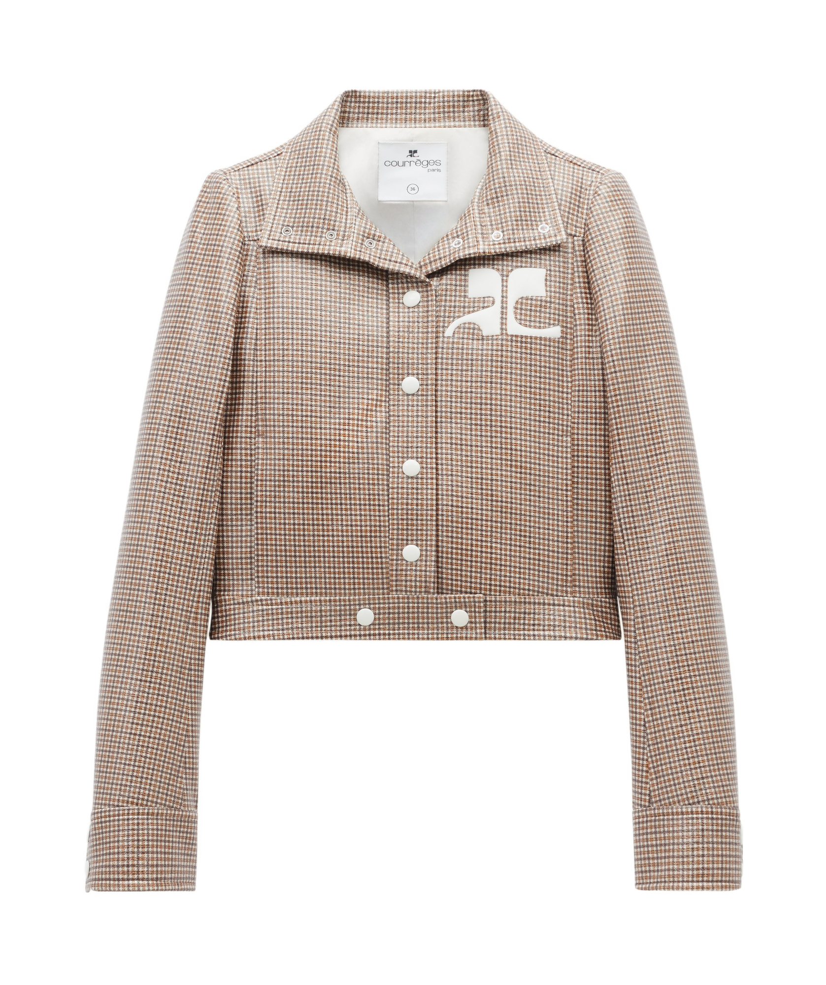 Shop Courrèges Reedition Checked Vinyl Jacket In Multicolor