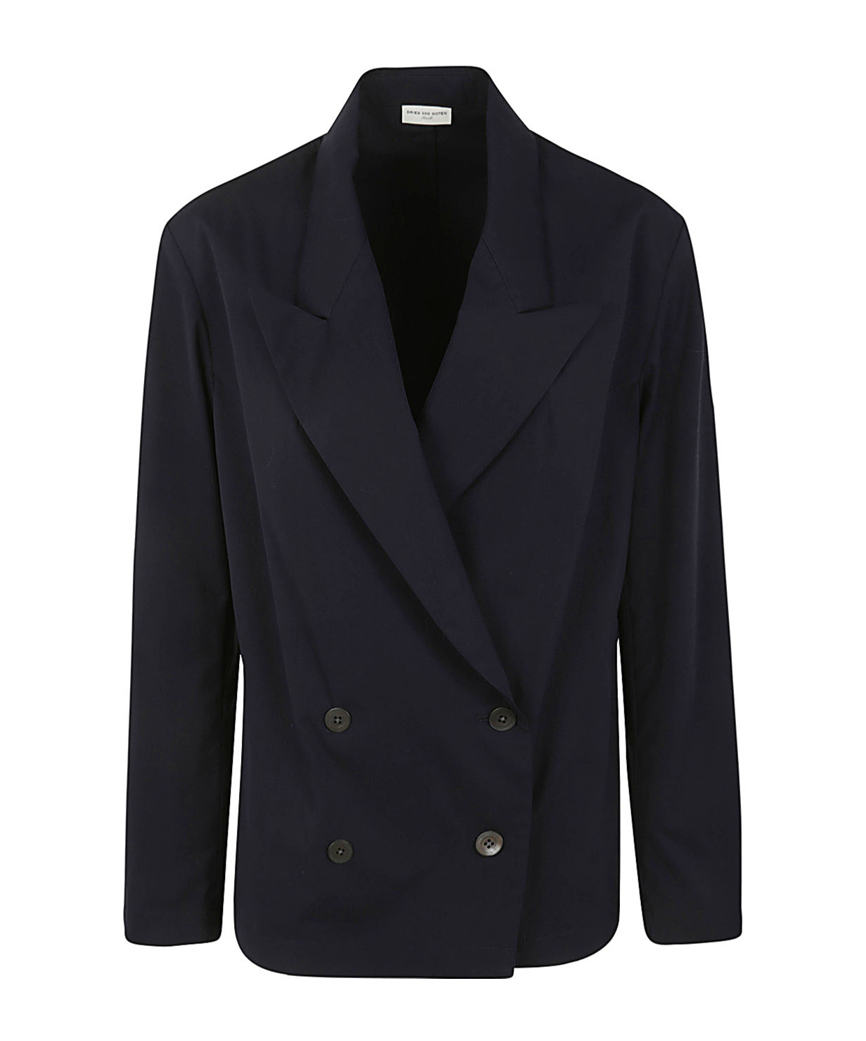 Dries Van Noten Double Breasted Long Sleeve Shirt In Black