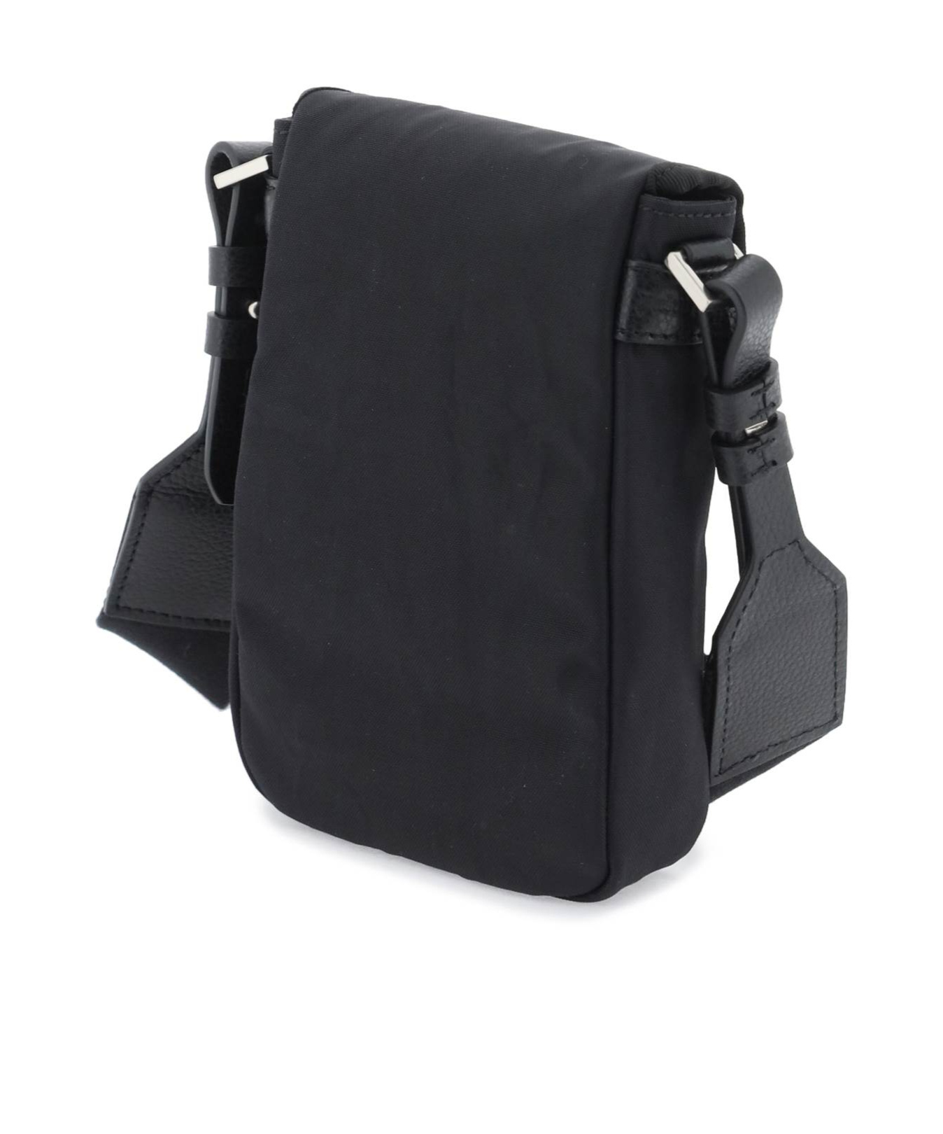 Palm Angels Monogram Debossed Mini Crossbody Bag In Black